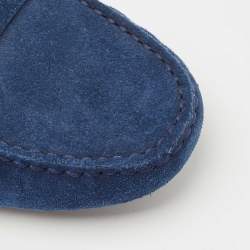مملوكة مسبقًا Tod's Navy Blue Suede Penny Loafers Size 35