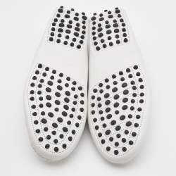 مملوكة مسبقًا Tod's White Leather Penny Driving Loafers Size 39
