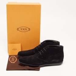 Pre Owned Tod's Black Suede Ankle length Boots Size 39