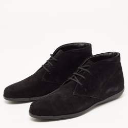 Pre Owned Tod's Black Suede Ankle length Boots Size 39