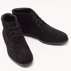 Pre Owned Tod's Black Suede Ankle length Boots Size 39