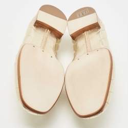 Pre Owned Tod's Gold Quilted Leather Double T Slip On Loafers Size 40.5