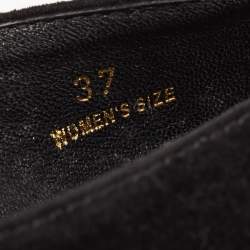 Pre Owned Tod's Black Suede and Patent Leather Buckle Ballet Flats Size 37