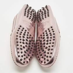 Pre Owned Tod's Rose Gold Patent Leather Penny Slip On Loafers Size 41