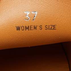 Pre Owned Tod's Brown Leather and Raffia Platform Loafers Size 37