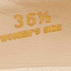 Pre Owned Tod's Yellow Quilted Leather T Ballet Flats Size 36.5