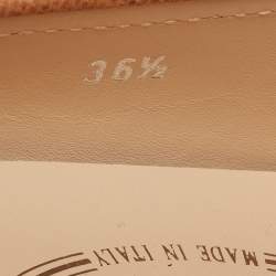 Pre Owned Tod's Brown Lizard Embossed Leather Gommino Penny Slip On Loafers Size 36.5