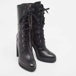 مملوكة مسبقًا Tod's Black Leather Midcalf Boots Size 37