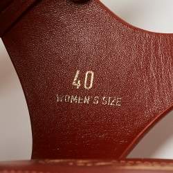 Pre Owned Tod's Maroon Suede Fringe Ankle Strap Sandals Size 40