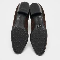 Pre Owned Tod's Dark Brown Suede Ankle Boots Size 37