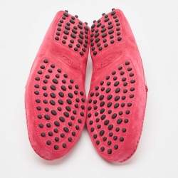 مملوكة مسبقًا Tod's Red Patent Leather and Suede Gommino Loafers Size 39