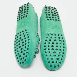 Pre Owned Tod's Green Suede City Gommino Loafers Size 41