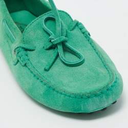 Pre Owned Tod's Green Suede City Gommino Loafers Size 41
