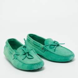 Pre Owned Tod's Green Suede City Gommino Loafers Size 41