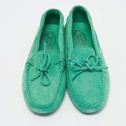 Pre Owned Tod's Green Suede City Gommino Loafers Size 41