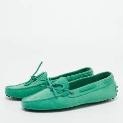 Pre Owned Tod's Green Suede City Gommino Loafers Size 41