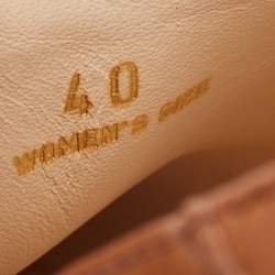 Pre Owned Tod's Brown Leather Chain Detail Espadrille Flats Size 40