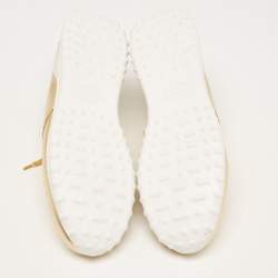 Tod's Metallic Leather Drilled Low Top Sneakers Size 39.5