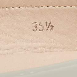 Pre Owned Tod's Grey Patent Leather Slip On Loafers Size 35.5