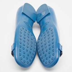 Pre Owned Tod's Blue Patent Leather Ballet Flats Size 39.5