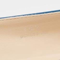 Pre Owned Tod's Blue Patent Leather Ballet Flats Size 39.5