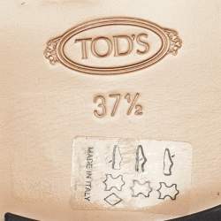 Tod's Metallic Gold Leather Studded Embellished Flat Slides Size 37.5