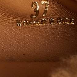 مملوكة مسبقًا حذاء باليرينا فلات تودز سكرانش صوف بني بحزام للكاحل مقاس 37