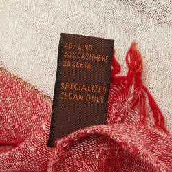Tod's Red/Cream Striped Linen & Cashmere Scarf