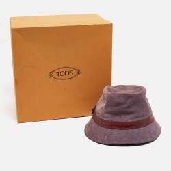 Tod's Light Purple Leather Trim Suede Bucket Hat S