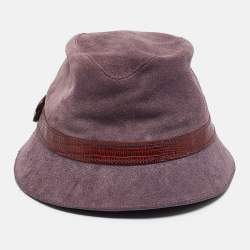Tod's Light Purple Leather Trim Suede Bucket Hat S