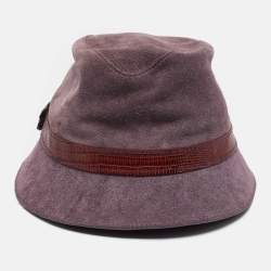 Tod's Light Purple Leather Trim Suede Bucket Hat S