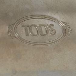 Pre Owned Tod's Python Leather Silver Tone Cuff Bracelet