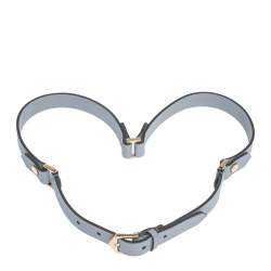 Pre Owned Tod's Ash Blue Leather Buckle Belt 85CM