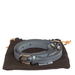 Pre Owned Tod's Ash Blue Leather Buckle Belt 85CM