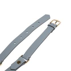 Pre Owned Tod's Ash Blue Leather Buckle Belt 85CM
