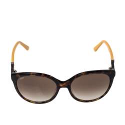 Tod's Dark Havana & Mustard/ Brown Gradient TO174 Round Sunglasses
