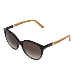 Tod's Dark Havana & Mustard/ Brown Gradient TO174 Round Sunglasses