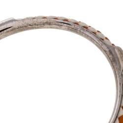 Tod's Woven Leather Gold Tone Bangle Bracelet