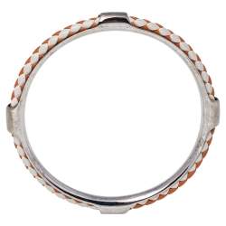 Tod's Woven Leather Gold Tone Bangle Bracelet