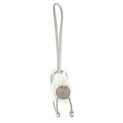 Tod's White Leather and Wool Sheep Bag Charm