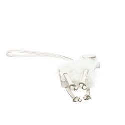 Tod's White Leather and Wool Sheep Bag Charm
