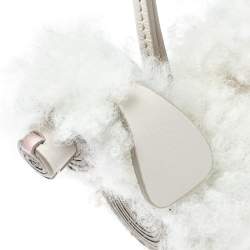 Tod's White Leather and Wool Sheep Bag Charm