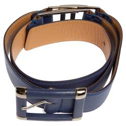 Pre Owned Tod's Purple Leather Buckle Belt 80 CM