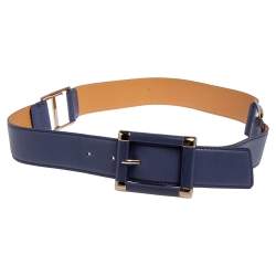 Pre Owned Tod's Purple Leather Buckle Belt 80 CM