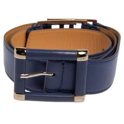 Pre Owned Tod's Purple Leather Buckle Belt 80 CM