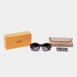 Pre Owned Tod's Burgundy / Purple Gradient TO 212 Round Oversized Sunglasses