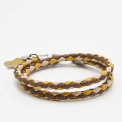 Tod's MyColors Bi-color Leather Silver Tone Wrap Bracelet