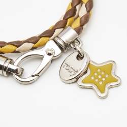Tod's MyColors Bi-color Leather Silver Tone Wrap Bracelet