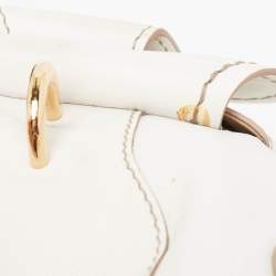 Tod's White Leather Front Pocket Satchel