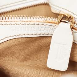 Tod's White Leather Front Pocket Satchel